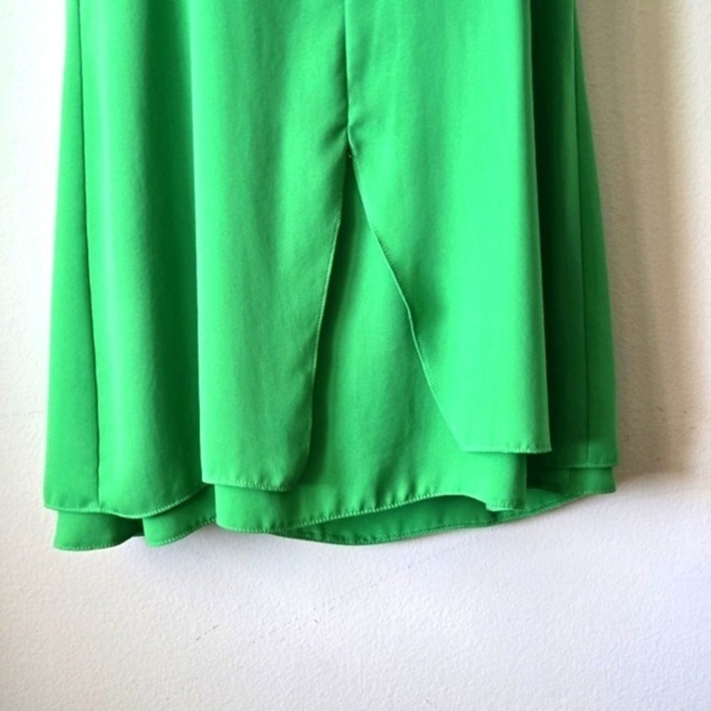 Topshop Green Strappy Split Front Cami Mini Dress Womens Size 6 - Picture 5 of 5
